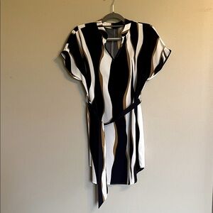 Navy, Gold, and White dress